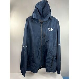 WearGuard Hoodie Jacket Men's‎ Sz 2XL Navy Blue Drawstring Hood Zip Pockets